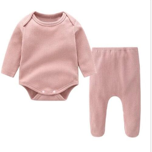 New Fashion Baby Romper Clothing Body Suit Newborn Long Sleeve Kids Boys Girls Rompers with pants 2-piece suit CQR037