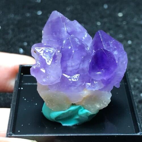 Natural irregular hexagonal Amethyst cluster mineral specimen for degaussing geology teaching home decoration (send box)