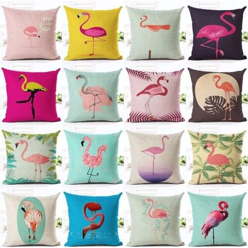 New Lovely Flamingo Printed Throw Pillow Houseware Fashion Gift Cushion Cover Home Sofa Seat Decor Almofadas Pillowcase Cojines