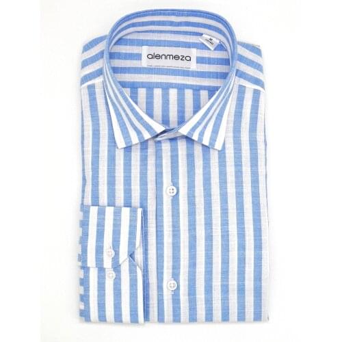 Male 100 Cotton Striped Cepsiz Shirt