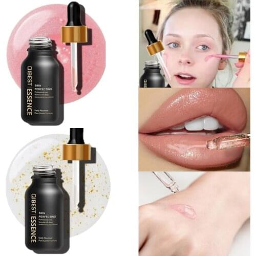 Face Primer Brighten Moisturizer Hydrating Smooth 24K Gold Elixir Essence Oil Control Base Make Up Under Eye Lip Pore Minimizer