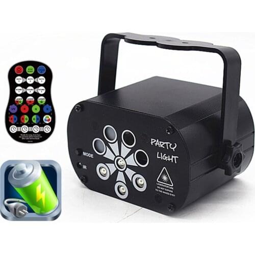 8 Holes 120 Patterns Charging Type Sky Projector KTV Bar Household Laser Flash Colorful Birthday Atmosphere Lamp
