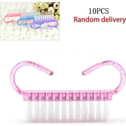 Hot Sale 10PCS/Lot Acrylic Nail Brush Nail Art Manicure Pedicure Soft Remove Dust Plastic Cleaning Nail Brushes Tool Set