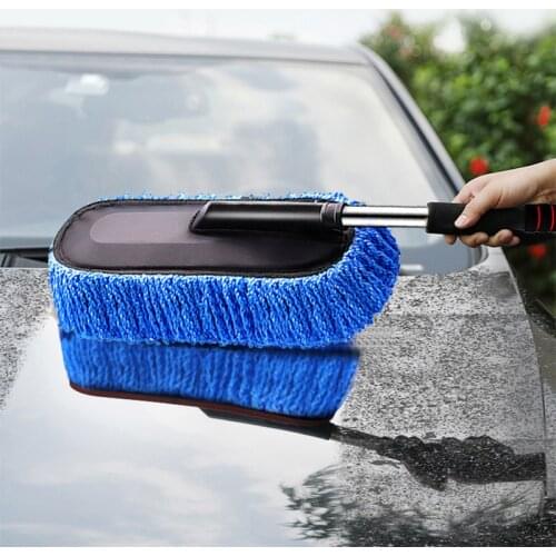Car Special Wax Tow Cleaning Mop Tweezers Soft Hair Retractable Water Long Handle Dust Removal Car Wash Brush Car Accessory
