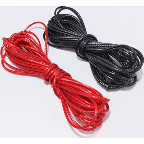 5M Leather Line Waxed Cord basic red black 1mm Cotton Thread String Strap Necklace Rope For Jewelry Making DIY Bracelet Supplies