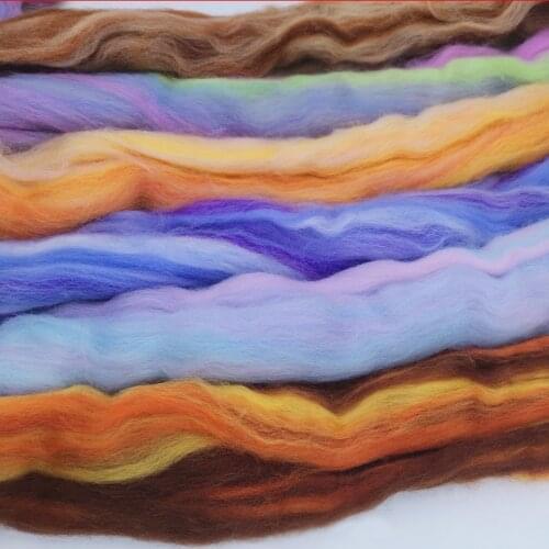 Blended Roving 100g, 24 Colors, Needle Felting Wool, Hand Dyed Wool Top, Merino Mixed Natural Wool Roving for Needle Felting Kit