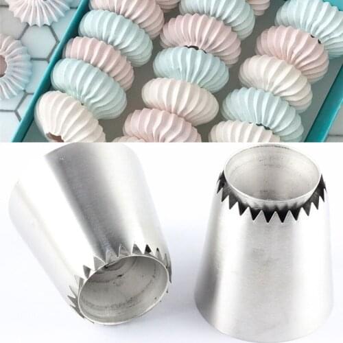 Sultan tube Russian Pastry Tip 2Pcs Large Icing Piping Stainlessl Steel Nozzles Nozzles Cupcake Decorating Cakes Baking Tools