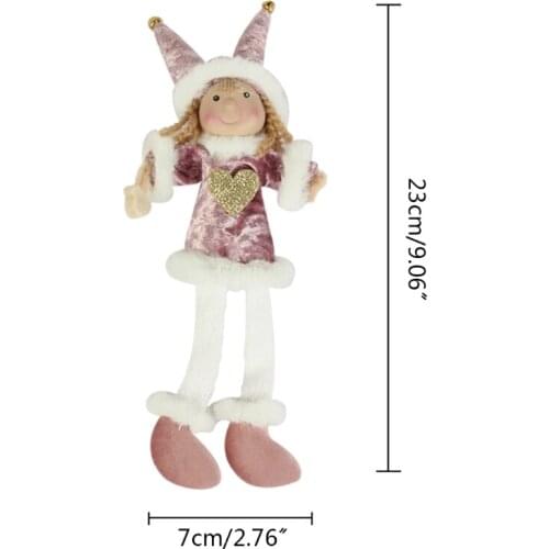 T84E 5pcs Christmas Doll Hanging Angel Girl Heart Tags Plush Dolls Xmas Tree Ornament