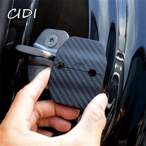 Carbon Fiber Style Car Door Lock Protection Covers 4pcs For BMW X5 F15 X6 F16 2014-18 Door Look Decoration Shell