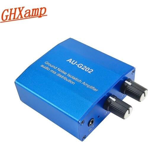 For Audio Mixer Amplifier Common Ground Isolator Car PC Game Headset 2 Way NJM4580 (2Input 2Output ) Noise Remove Dual Channel