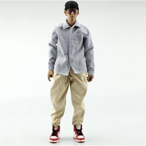 In Stock 1/6 Trend Mens Clothing Small Plaid Light Shirt Male Clothes Accessory For 12 Inch Action Figure Body In Stock