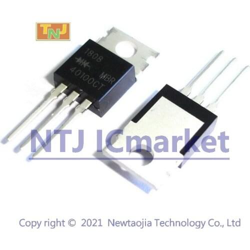 10 PCS MBR40100CT TO-220 MBR40100 Power Schottky Rectifier - 40Amp 100Volt