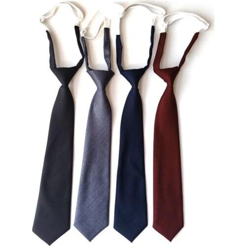 7cm Tie Womens Necktie Version Lazy Convenience Neckwear Elastic Rope Solid Color Activity School Uniform Classic Black Red