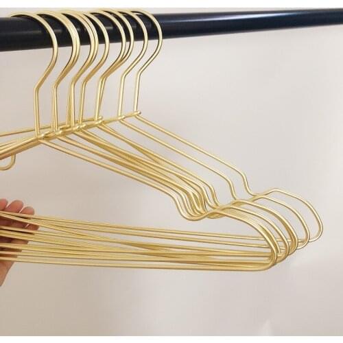 10 pcs Clothes Hangers Heavy Duty Metal Strong Non-Slip Clothing Coat Hanger For Bedroom Gold Silver Wardrobe Storage Organizer