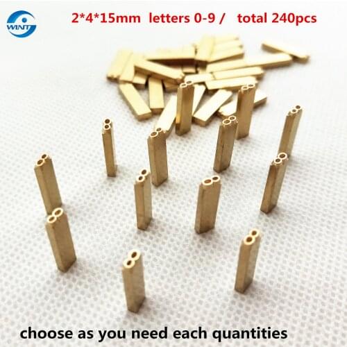 2*4*15mm Hot Stamping Letters 0-9 / Thermal Ribbon Printing number Font For Expiration Coding Machine Date Printer Characters