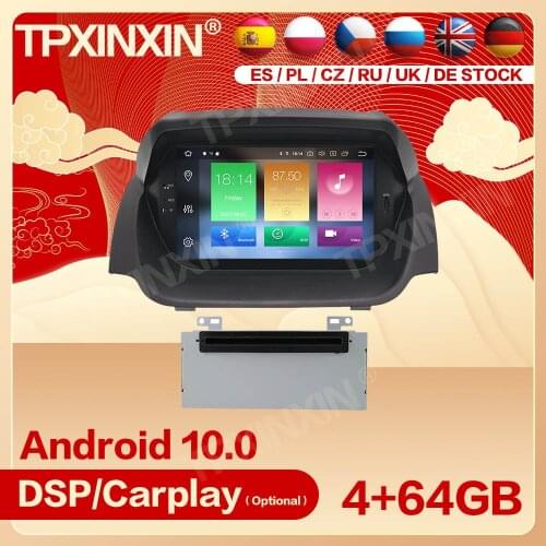 2 Din Carplay Android Radio Receiver Multimedia Stereo For Ford Fiesta 2013 2014 2015 2016 GPS Navigation IPS Recorder Head Unit