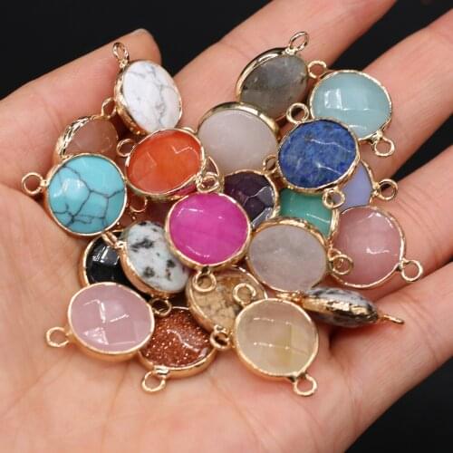 Gold Color Wire Wrapped Rosary Chain Retro Handmade Faceted Stone Beads Chains For Jewelry Making Necklace DIY Bracelet 1 Meter