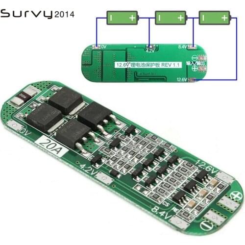 3S 20A Li-ion Lithium Battery 18650 Charger PCB BMS Protection Board 12.6V Cell 59x20x3.4mm Module For Arduino