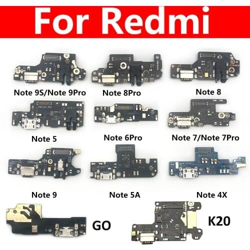 20pcs/lots For Xiaomi Mi 9T 10T Redmi K20 Note 8 Pro 8T 9S 9 Pro USB Charging Port Dock Charger Plug Connector Board Flex Cable