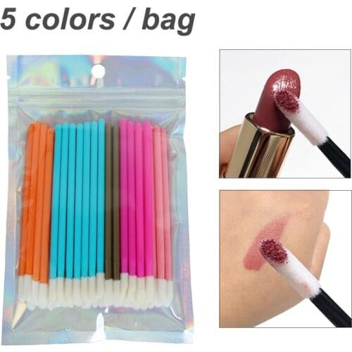 50 Disposable Colorful Micro Mascara Wand Spoolie Eyelash Extension Cleanig Brush Cosmetic Eyebrow/Lip Brush Glitter Makeup Tool