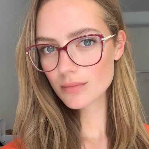 80077 TR90 Anti-blue Light Lady Square Glasses Frame Spring Legs Men Women Optical Fashion Computer EyeGlasses