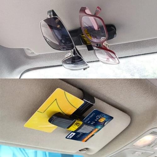 NALISHUN Car Glasses Holder Portable Ticket Card Clamp Car Sun Visor Sunglasses Clip ABS Eyeglasses Case Auto Accessories