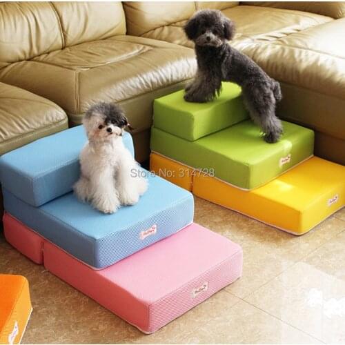 Free shipping 2-step pet stairs net mesh breathable fabric dog products detachable cover