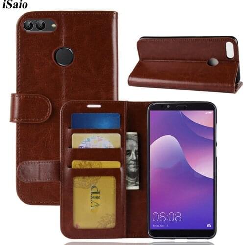 Carcasa For Huawei Y9 2018 Wallet Case Leather Cover for Huawei Y9 2018 fla xl1 2018 FLA-LX1 Flip Phone Case 360 Silicone Cover