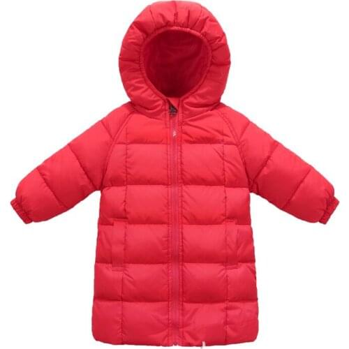 Boys Down Jackets Girls Winter Coats Children Baby Thick Long Coat Kids Warm Outerwear Hooded Coat Snowsuit Overcoat Clothes