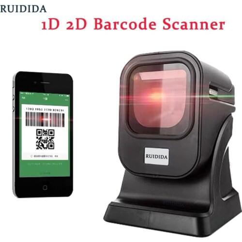 Platform Scanner 1D 2D Barcode Scanner Desktop Omnidirectional Handfree Wired USB Automatic Barcode Reader qr code PDF barras