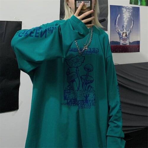 Autumn Spring Harajuku Tshirt Jumpers women Streetwear Females Print Streetwear Funny Print Fashion Punk Girls Students Tops