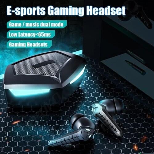 Kebidu TWS Gaming Headphones Wireless Buletooth V5.0 Earphone Low Latency HIFI Stereo Headset with Mic For E-Sports Games