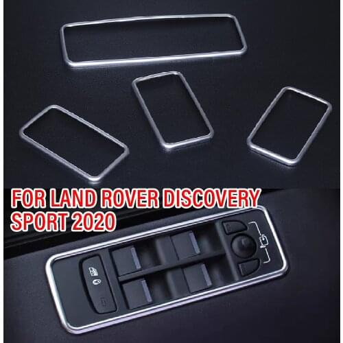 JEAZEA 4x ABS Silver Door Window Switch Panel Frame Cover Lid Trim Cover Sticker Decor Fit For Land Rover Discovery Sport 2020