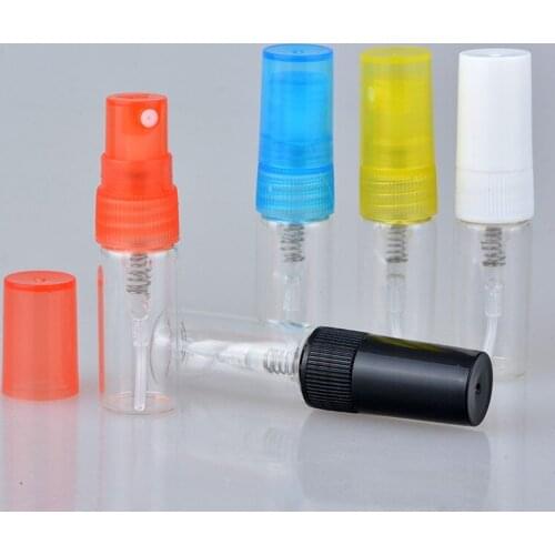 Jxcaih 50Pcs 5ML Mini High Quality Transparent Glass Perfume Bottle Plastic Spray Cosmetics Refillable Small Empty Bottle