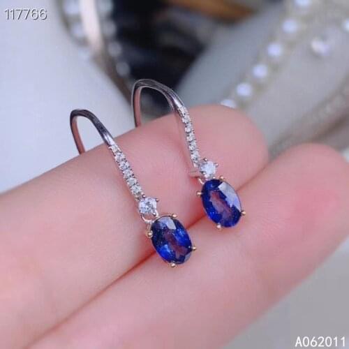 KJJEAXCMY fine jewelry natural sapphire 925 sterling siver luxury girl gemstone earrings new eardrop support test