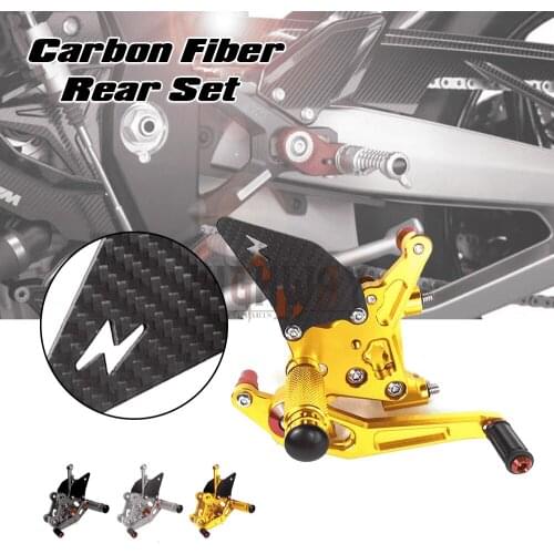 Motorcycle CNC & Carbon Fiber Footrest Rear Sets Adjustable Rearset Foot Pegs for DUCATI 1098 848 1098S 848 EVO 1198