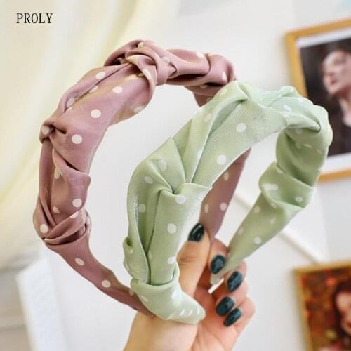 PROLY New Arrival Women Headband Pleated Point Hairband Adult Soft Spring Fresh Color Turban Girls Hair Accessories