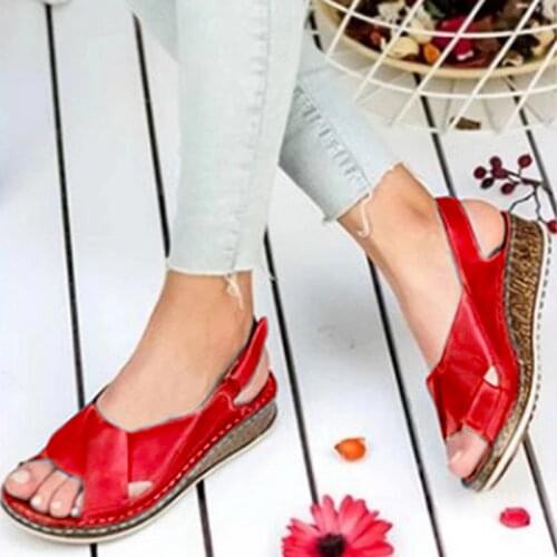 Womens Sandals Wedges Solid color Women Summer Solid Color Sandals Casual Beach Shoes Flip-flops Lady Sandals slippers