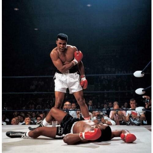 Muhammad Ali vs Sonny Liston Boxing Art Film Print Silk Poster Home Wall Decor 24x36inch
