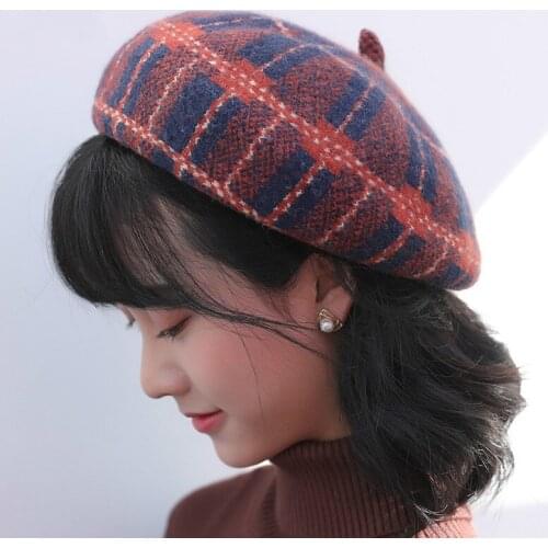 Wool Beret Korean Version of The Forest Painter Hat Ladies Autumn and Winter Woolen Ethnic Style Beret Hat Outdoor Hat