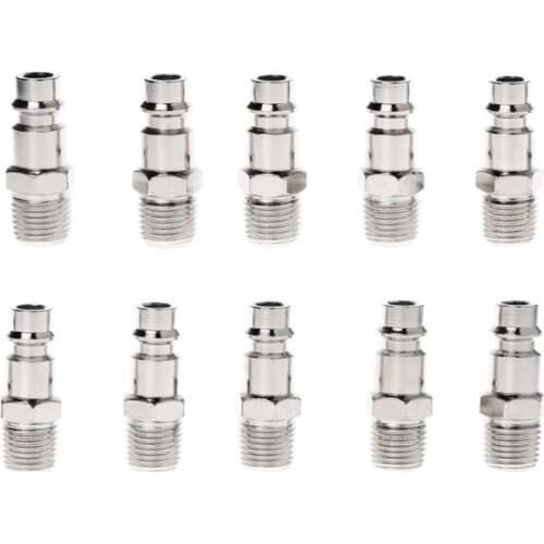 1pcs Euro Air Line Hose Fitting Air Compressor Connector Quick Release Coupler Plug Socket Connector 1/4Inch BSP Male Thread