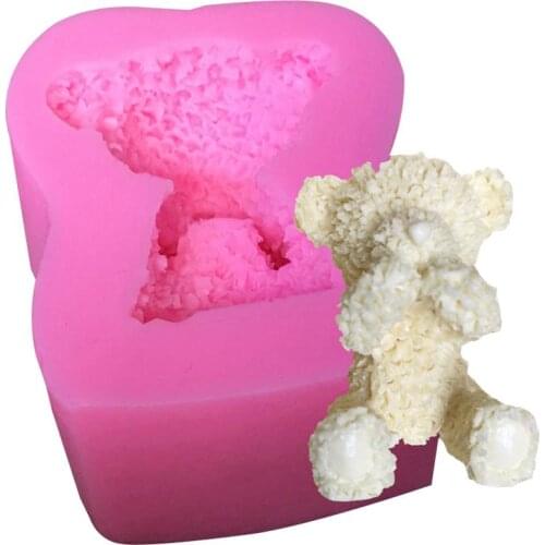 Silicone Mold Solid Aroma Gypsum Mold Teddy Bear Molds Cover Eyes and Mouth Bears Shape Mould Silica Gel Silicone Rubber