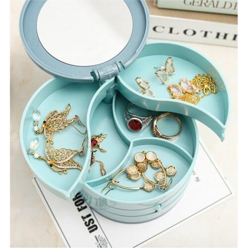 Modern Simple Rotating Multilayer Jewelry Box Jewelry Storage Box Easy To Categorize Large Space Jewelry Holder Desktop Storage