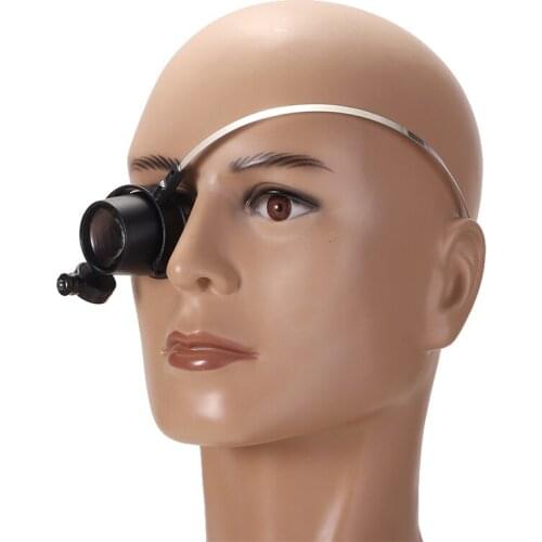 LED Light Reading Magnifier 15X Glass Lens Wearable Magnifier Glass Watch Repair Tool Portable Jewelry Phone Repair Magnifier