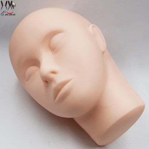 Training Mannequin Flat Head Practice Make Up Model Eyelash Extensions