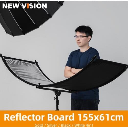 U-type 155 x 61cm 4in1 Silver Black White Gold Reflector Diffuers Collapsible Photography Light Reflective Screen