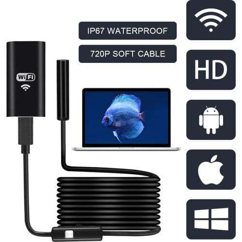 WIFI Endoscope Camera HD 1200P/720P 8mm Lens Wireless Waterproof Mini Inspection Camera Android IOS Phone WIFI Endoscope