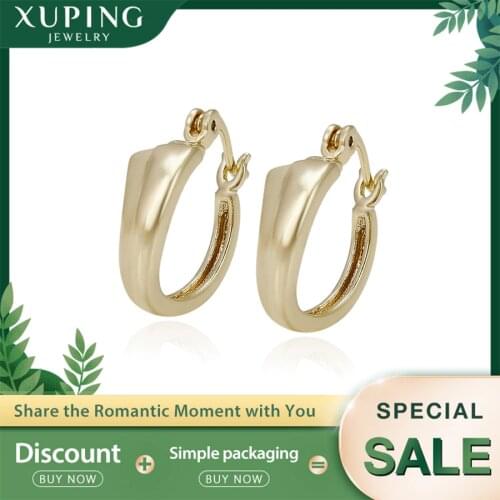 Xuping Fashion Earring New 2017 Fashion Women/Girls Earrings Jewelry Gold Color Hoops Earrings Jewelry Party 29032