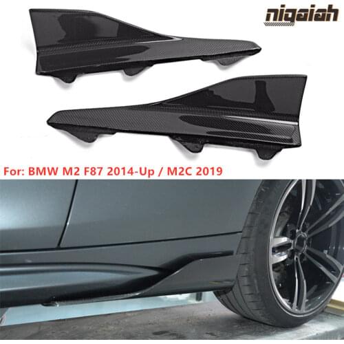 Carbon Fiber Side Skirts Splitters for BMW F87 M2 2014-2019 M2 Competition 2019 Side Apron Protective Frame Cupwings Winglets