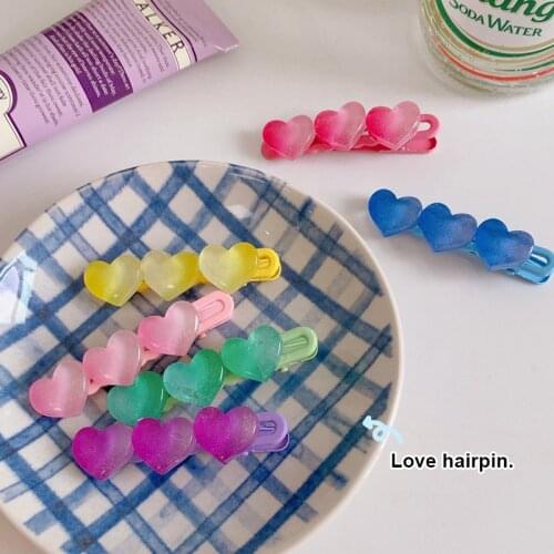 1 Candy Color Hair Clips Barrettes Colored Hearts Hairpin Women Girls Hairgrips Pins Hair Band Acccessories Hair Pins